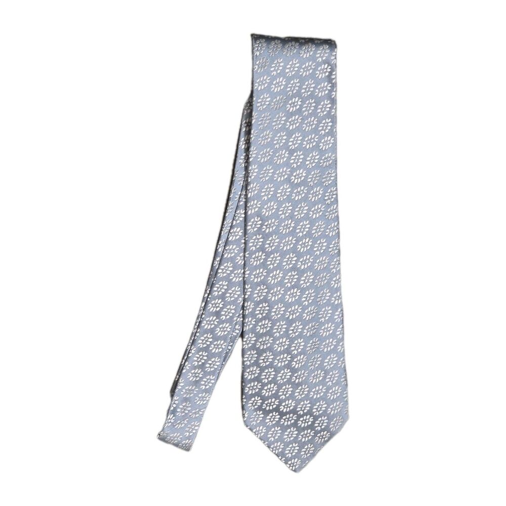 Charvet France Blue Silver Woven Silk Tie Luxury